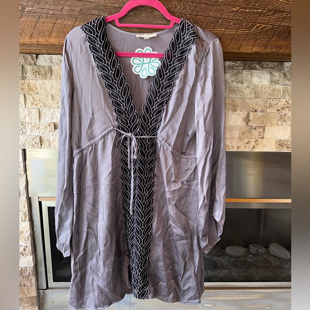 Grey Tunic New Lace Trim
